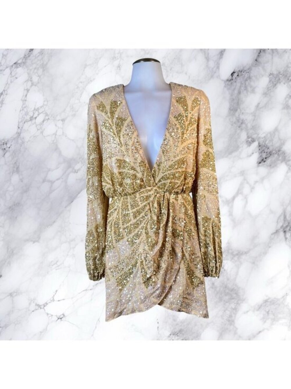 Lovers and Friends Holli Mini Dress in Gold
